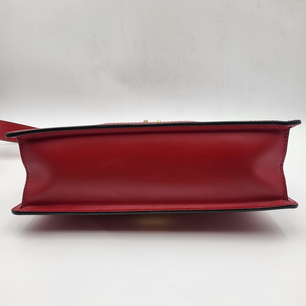 GUCCI Red Calfskin Leather Small Sylvie Shoulder Bag..Authentic.. - Picture 6 of 16